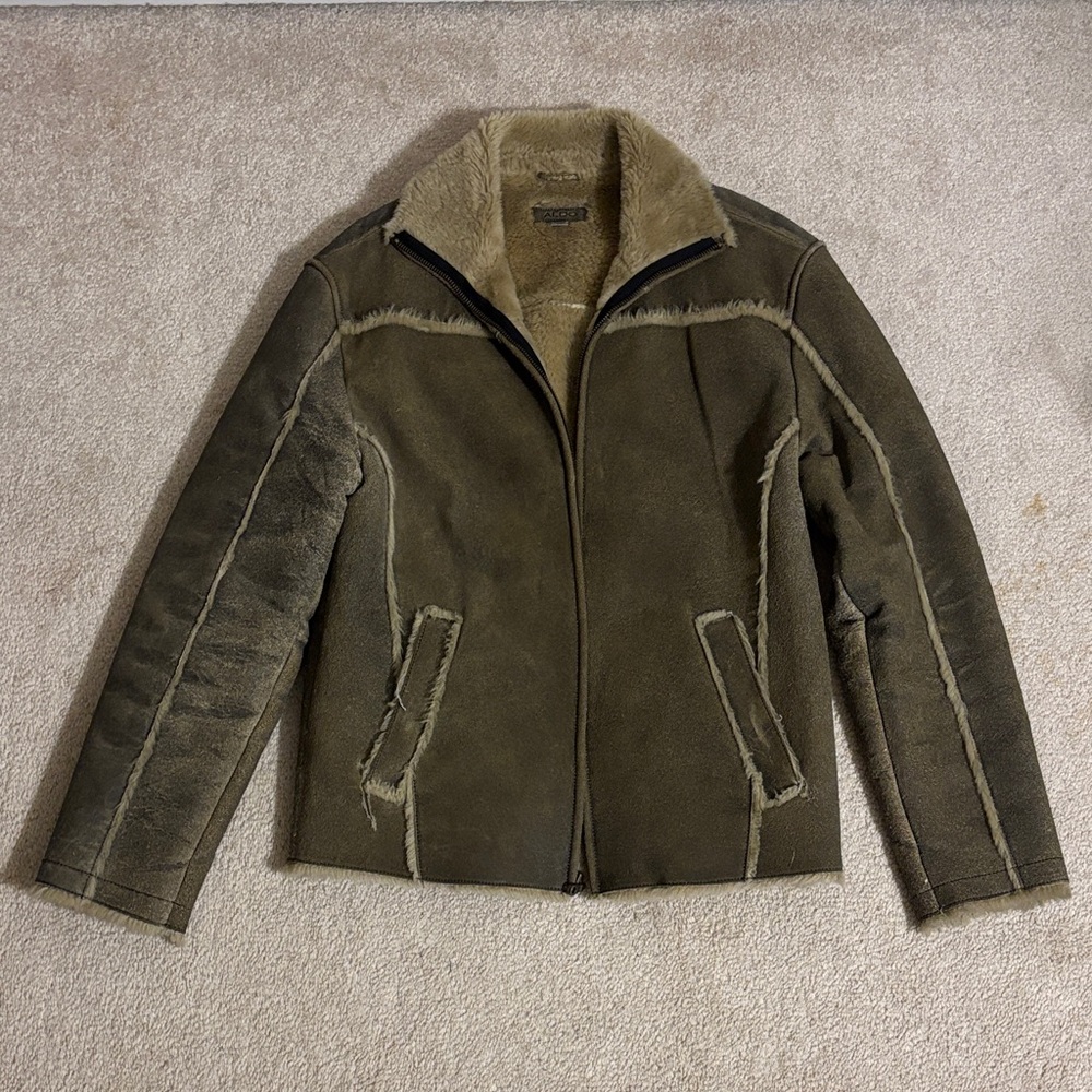 Aldo Men's Olive Shearling Jacket